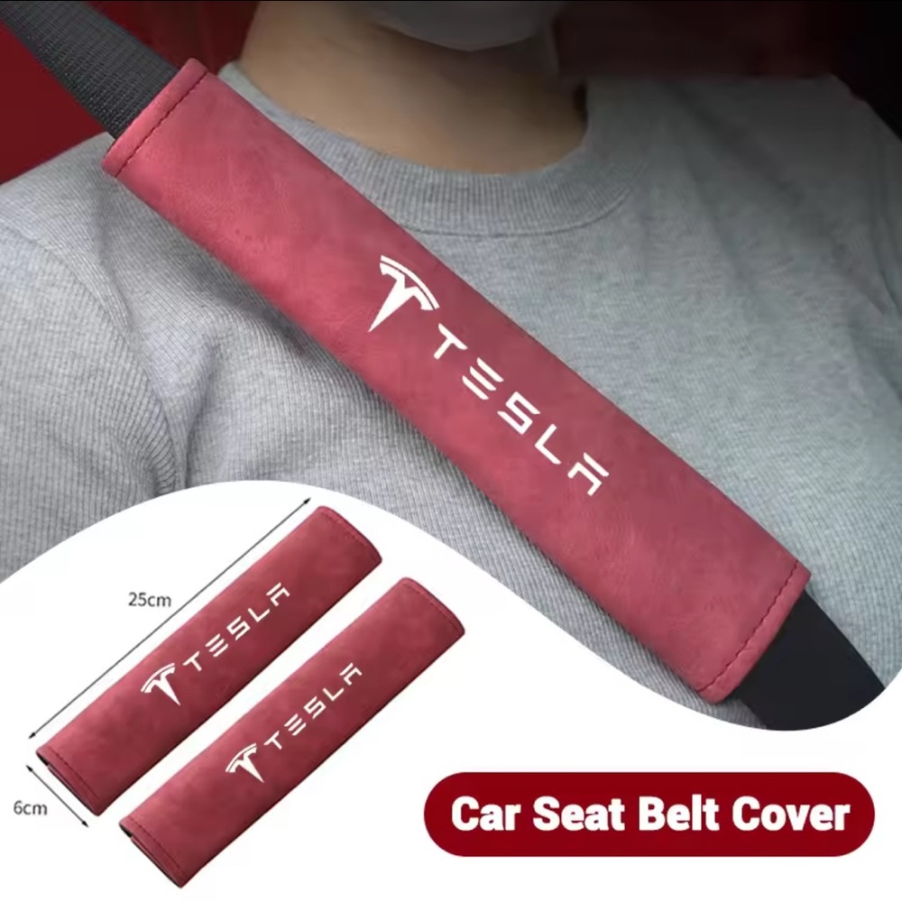 Tesla White Car Seat Belt Covers NIP